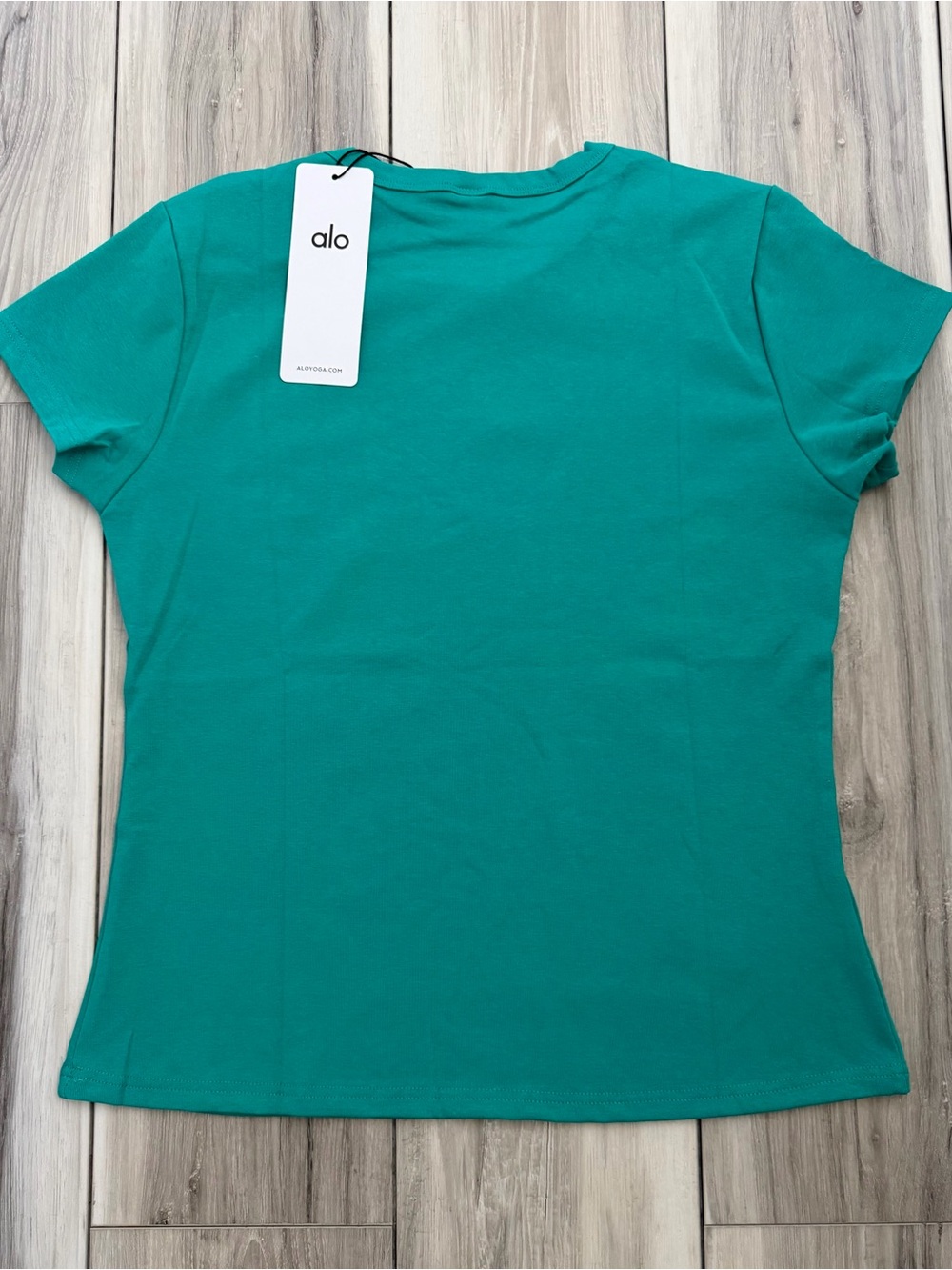 ALO Yoga Teal Short-Sleeve Crewneck Tee - Picture 2 of 5